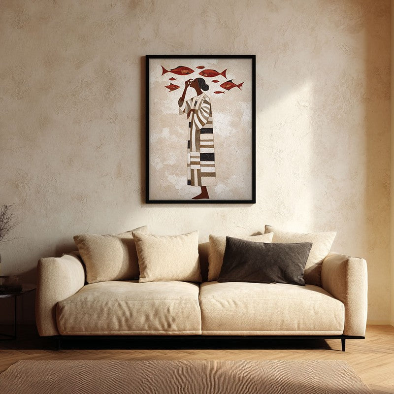 Soraya Travel Illustration Canvas Wall Painting With Black Frame