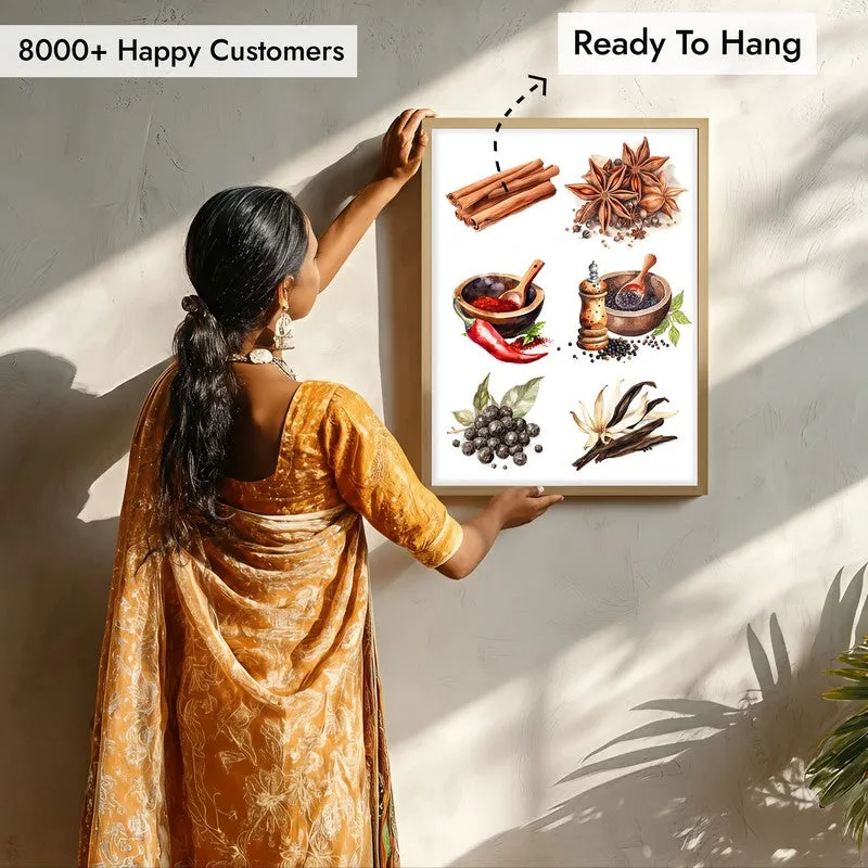 Whispers Of Spice Framed Canvas Archival Canvas Wall Painting - Natural Brown Frame media 6