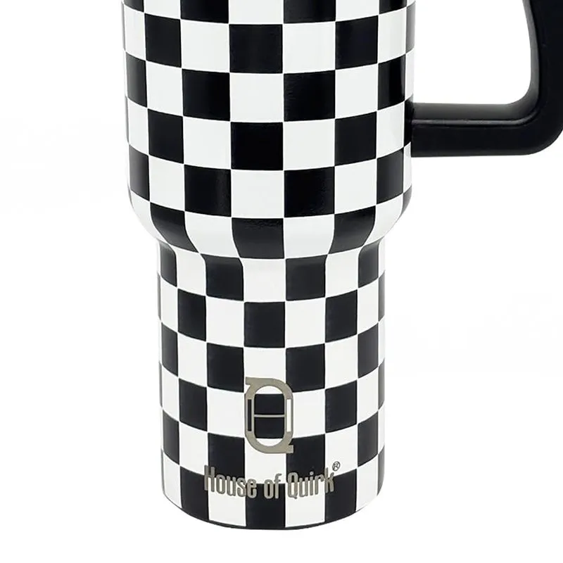 Chic Check Stainless Steel Tumbler (1200 ML) - Black media 6