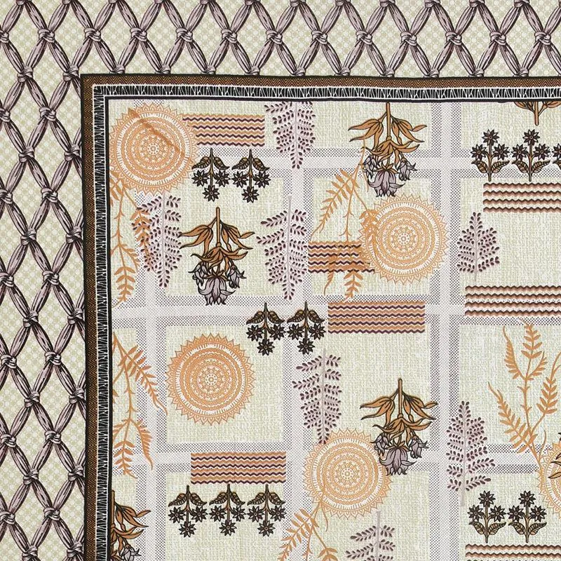 Jardin Joy Floral Cotton Bedsheet (Brown) - 140 TC media 3