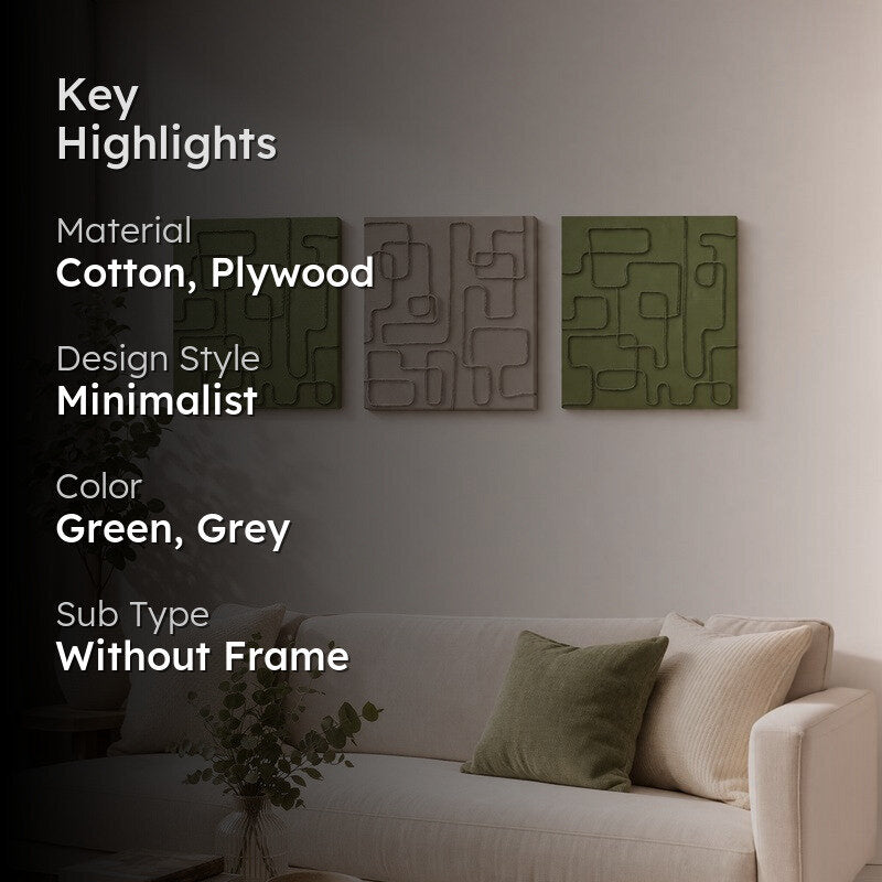 Artevo Handcrafted Plywood Wall Art - Set of Three media 2