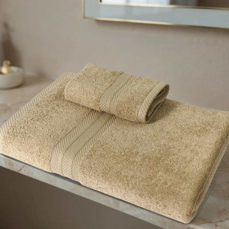 PlushAura Cotton Bath Towel (Camel) media 6