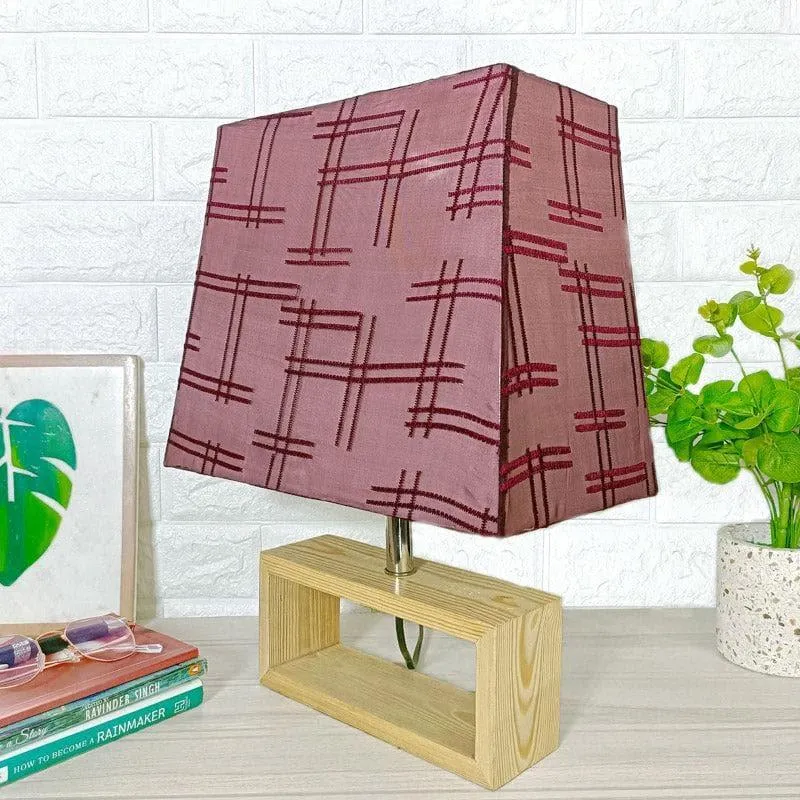 Siroqa Cuboidal Fabric Table Lamp - Pink,Beige media 3