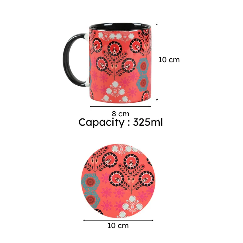 India Circus Arkady Ceramic Mug With Coaster (325 mL Each) - Four Piece Set media 7