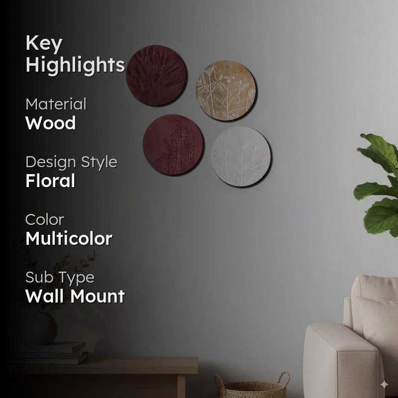 Nature's Tapestry Wooden Wall Plates - Set Of Four media 2