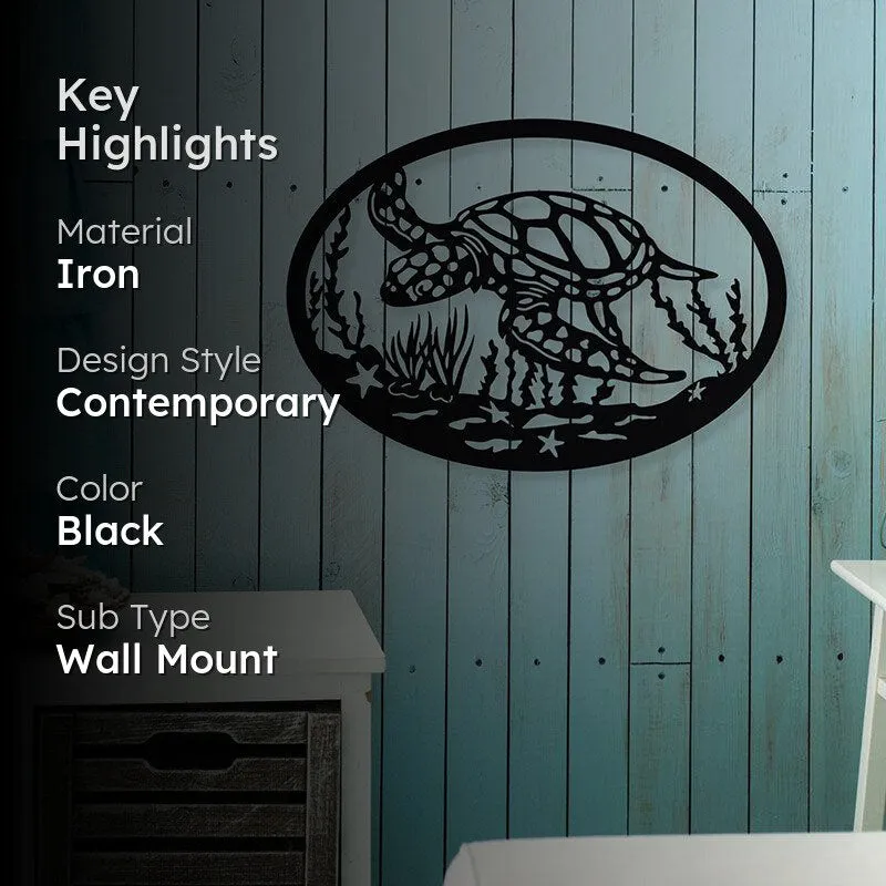 Turtle Swim Black Iron Wall Accent media 2