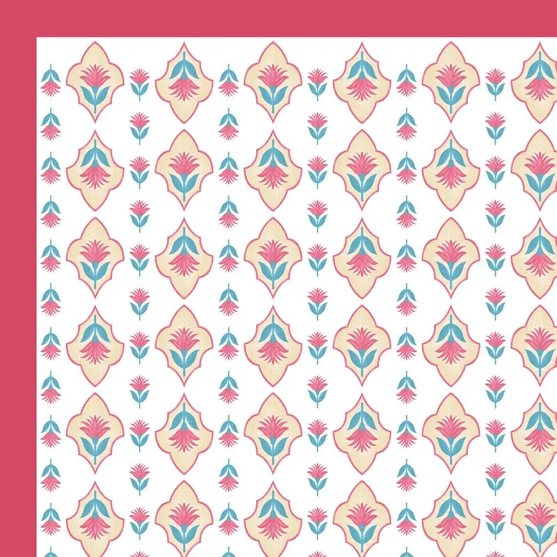 Royal Print Cotton Bedsheet (Pink,White) - 120 TC media 6