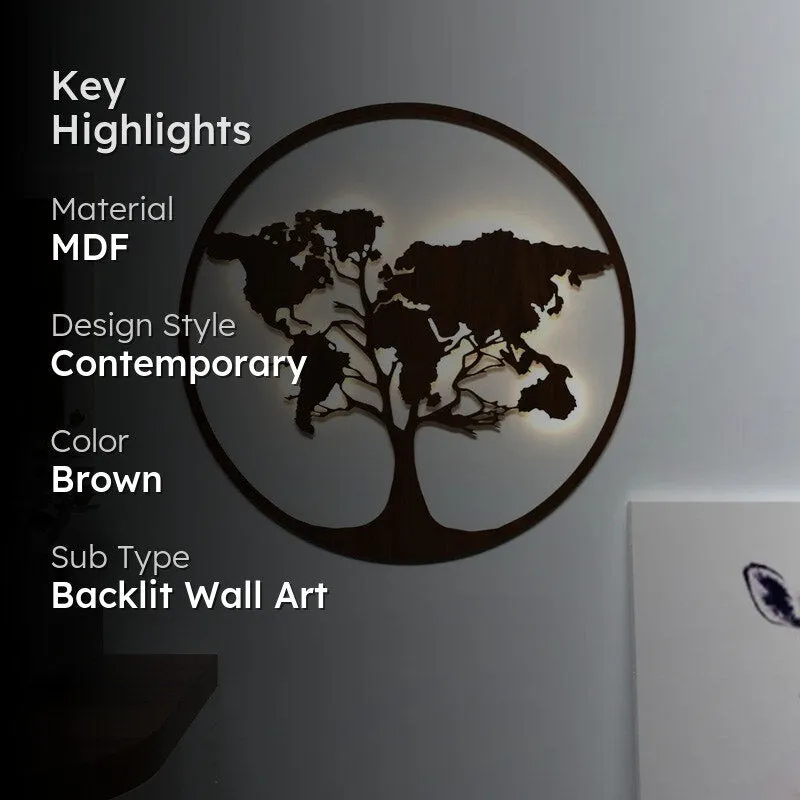 Tree Of World LED Strip Light MDF Wall Accent media 2
