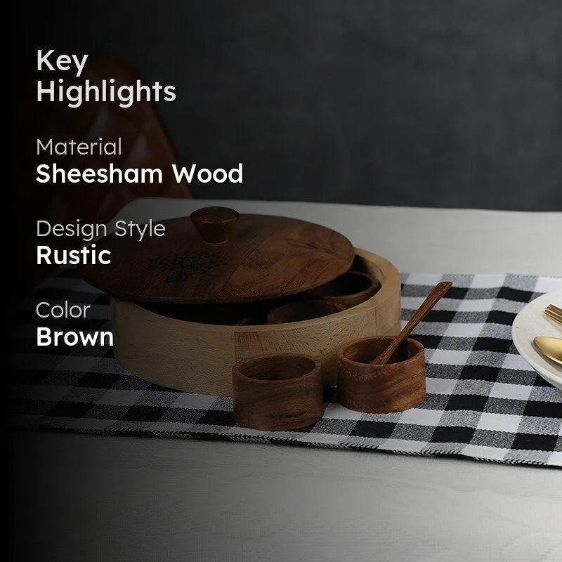 Canela Wood Masala Box - Nine Piece Set media 2