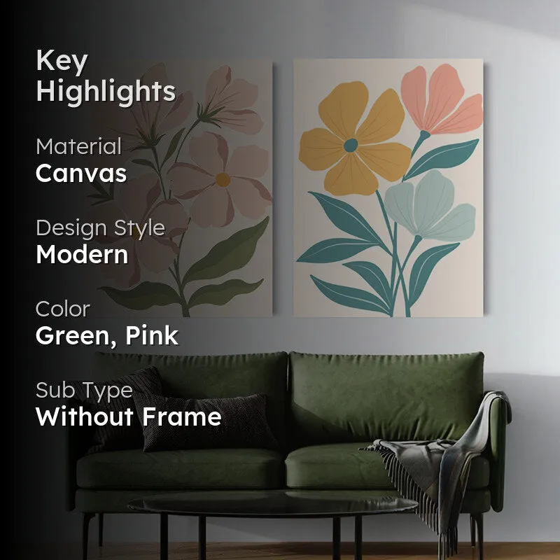 Florette Sketches Wall Painting - Set Of Two media 2