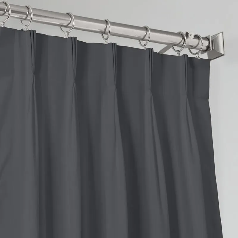Noir Triple Pinch Pleat Blackout Curtain - Grey media 4