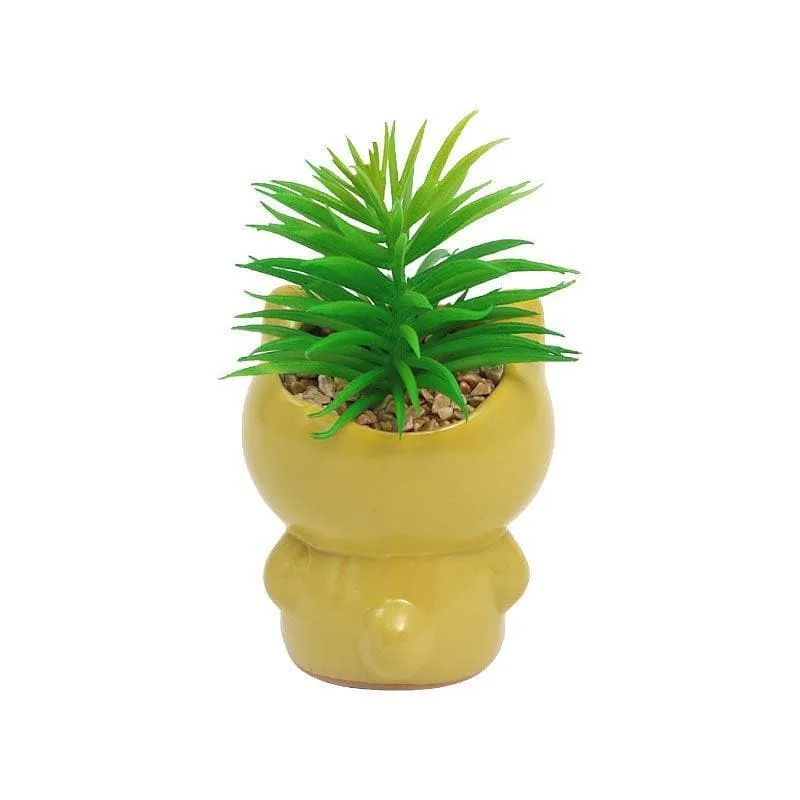 Faux Succulent In Cat Face Pot - 14.5 cms media 5