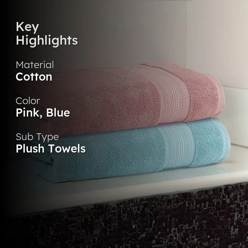 Reign Bath Towel (Pink & Blue) - Set Of Two media 2