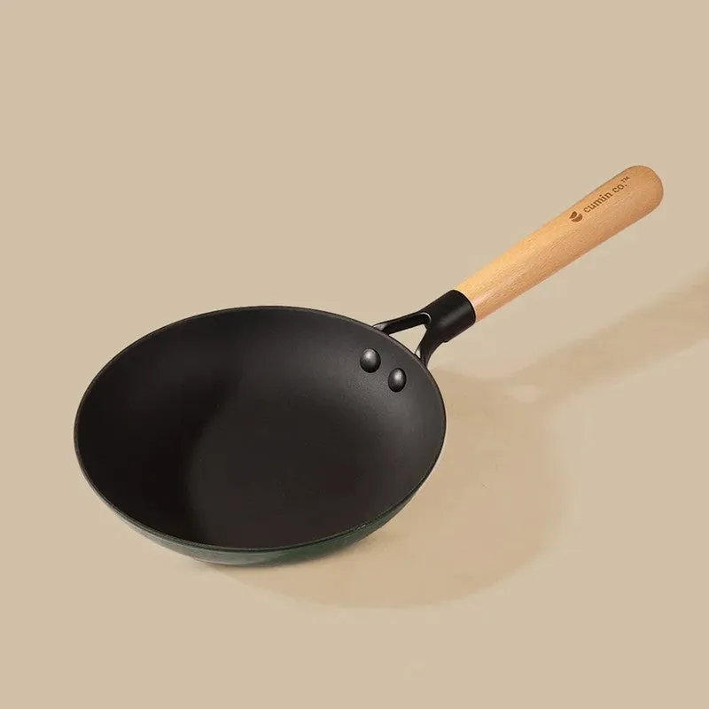 Cumin Co Enamel Cast Iron Frying Pan (Green) - 1000 mL media 4
