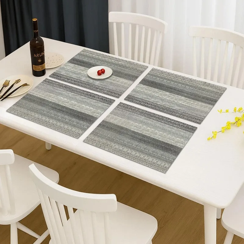 Lioren Silver Rectangle PVC Table Mats - Set Of Four media 1