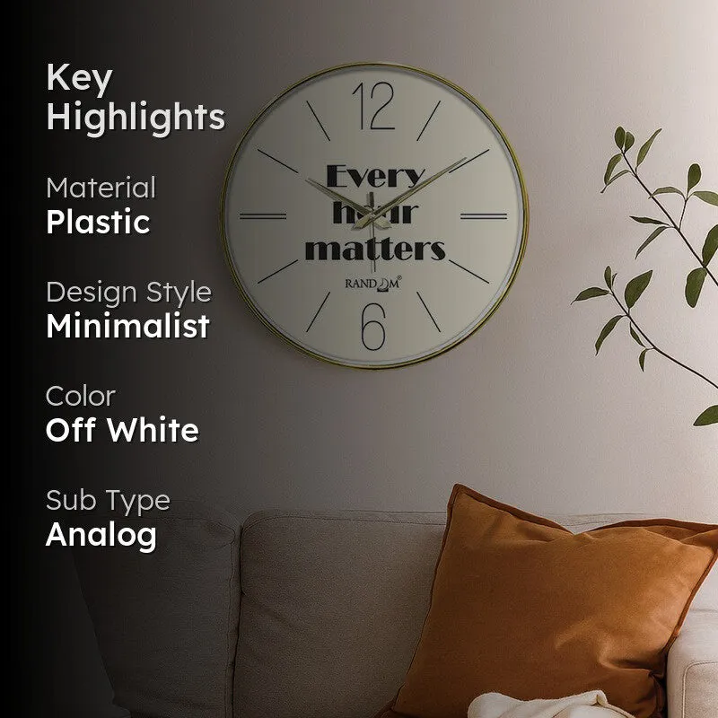 Every Hour Matters Round Analog Wall Clock - Off White media 2