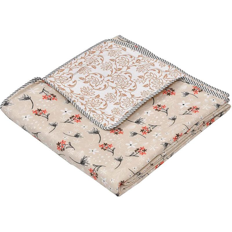 Reco Floral Reversible Cotton Dohar (Beige)  - 180 GSM media 4