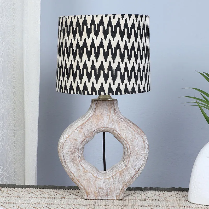 Chevronic Kian Printed Mango Wood Table Lamp - Black,White media 2