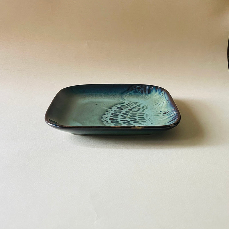 Planar Ceramic Platter - Grey - Green media 8