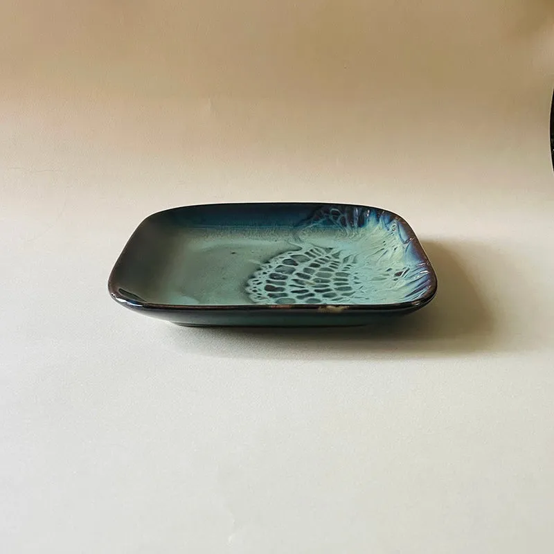 Planar Ceramic Platter - Grey - Green media 8