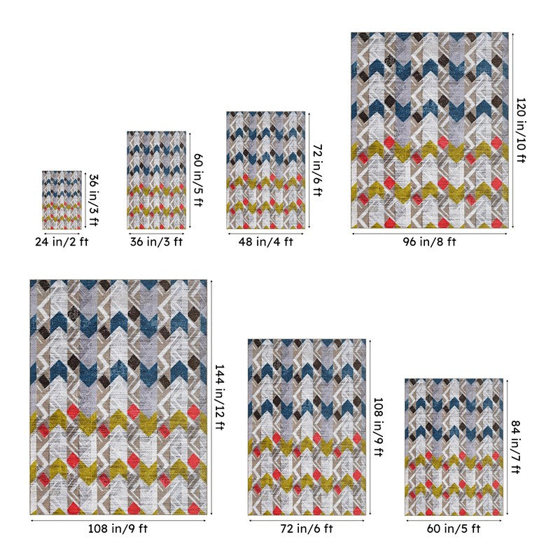 Stella Geometric Carpet - Navy media 12
