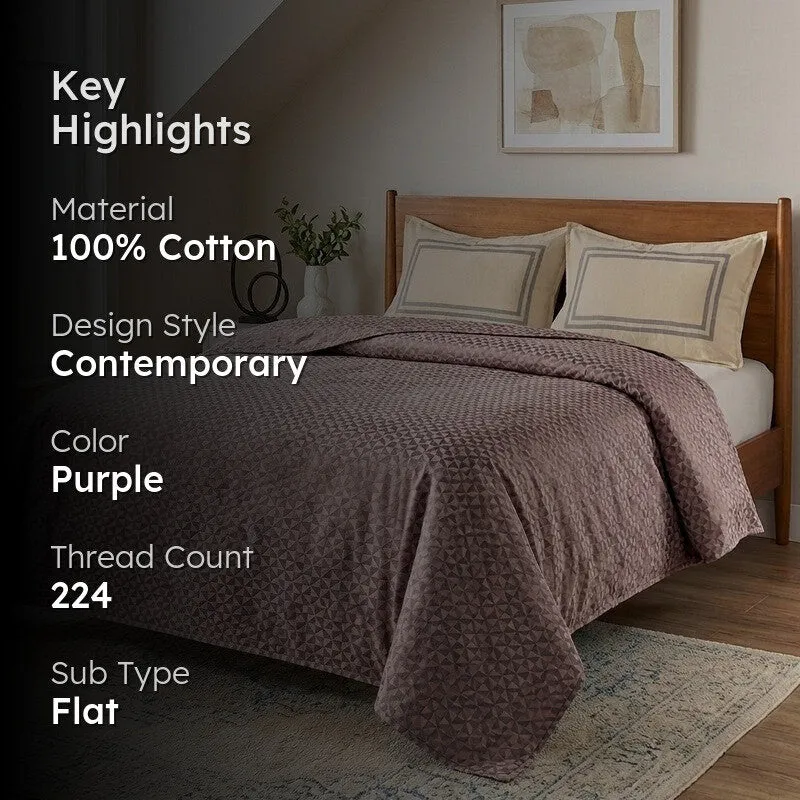 Pixel Nest Cotton Bedsheet (Purple) - 224 TC media 2