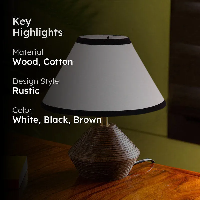 Yami Cone Wooden Table Lamp - White,Black,Brown media 2