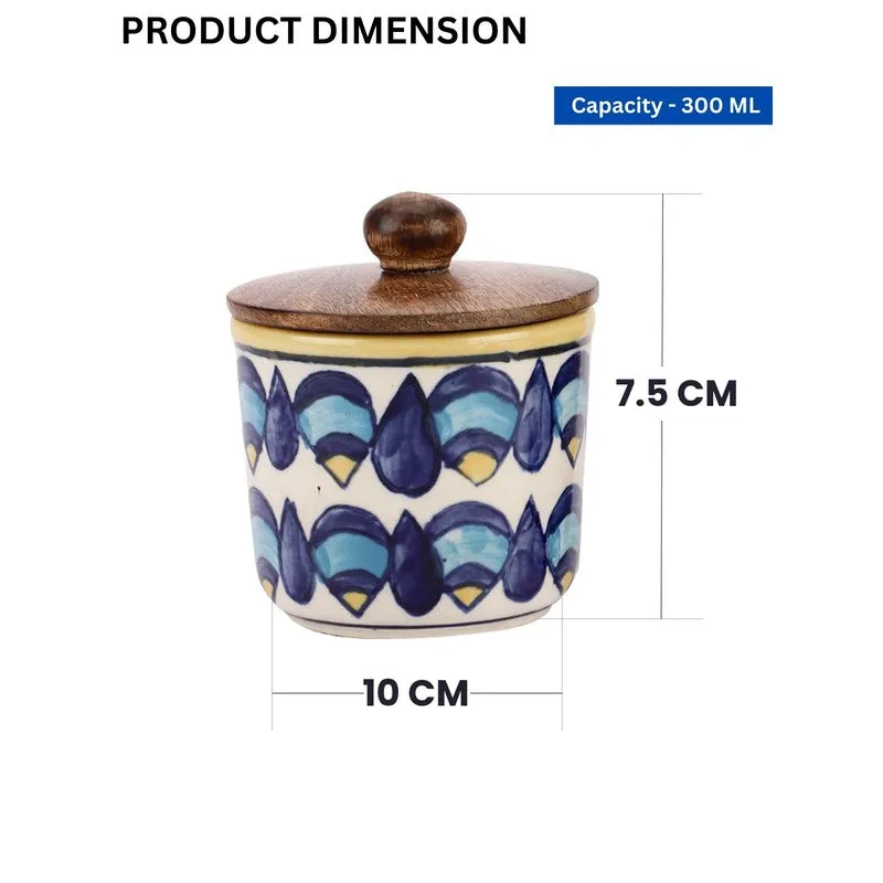 Decorative Ceramic Jar Set (300 mL Each) - Set Of Two media 9