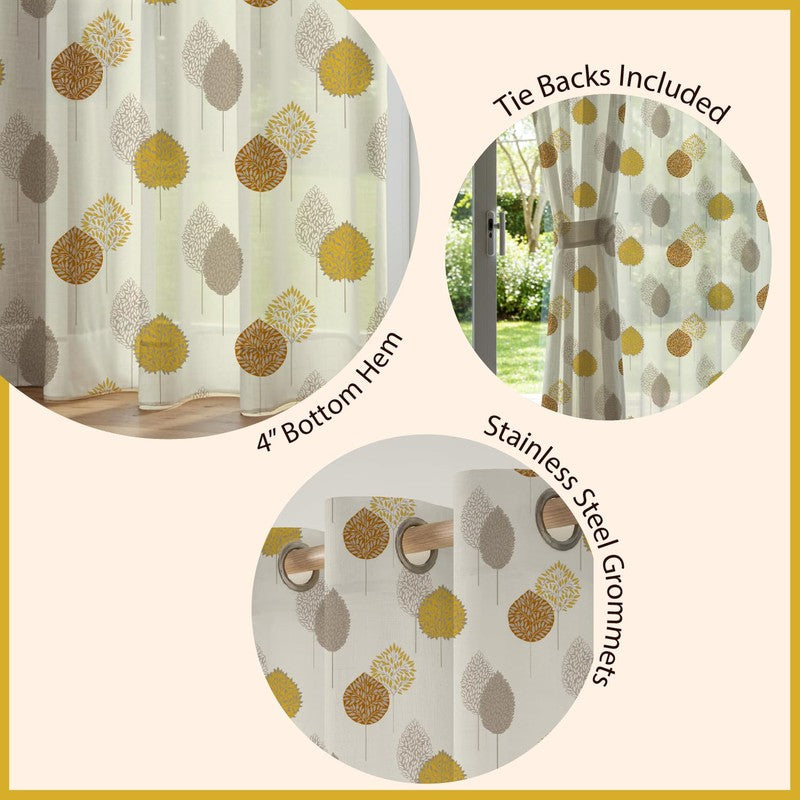Urban Space Goldleaf Multicolor Polyester Curtains - Set Of Two media 7
