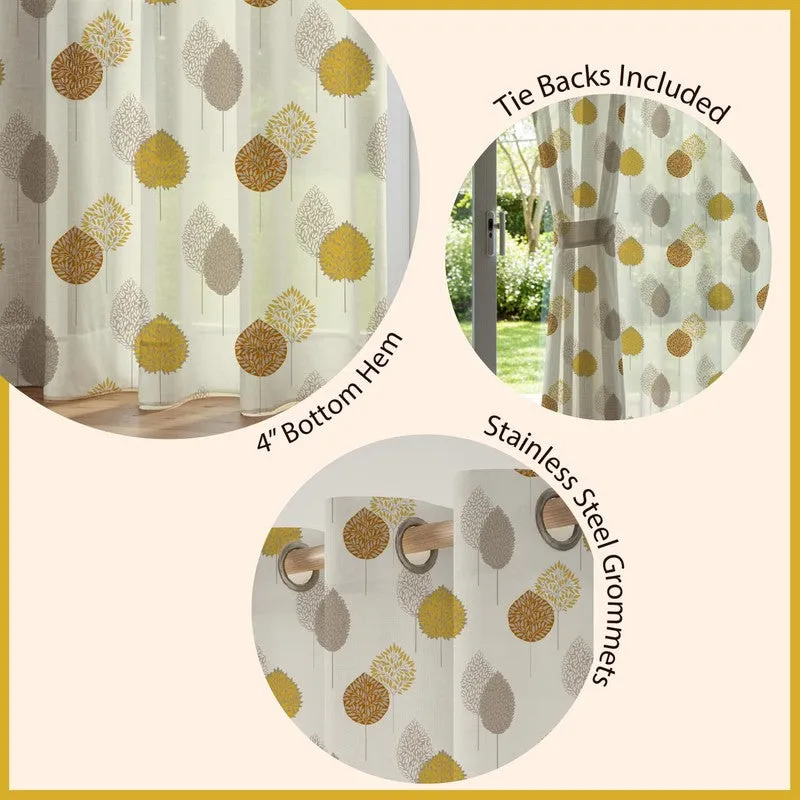 Urban Space Goldleaf Multicolor Polyester Curtains - Set Of Two media 7