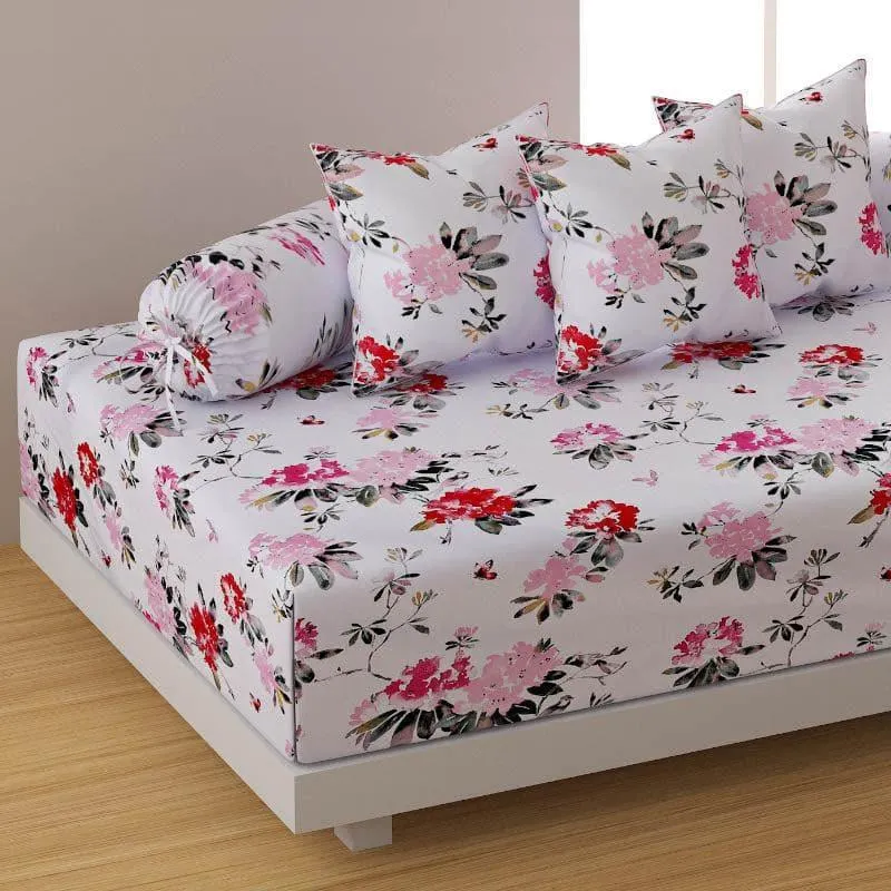 Swayam Nerine Floral Diwan Set - Pink media 3