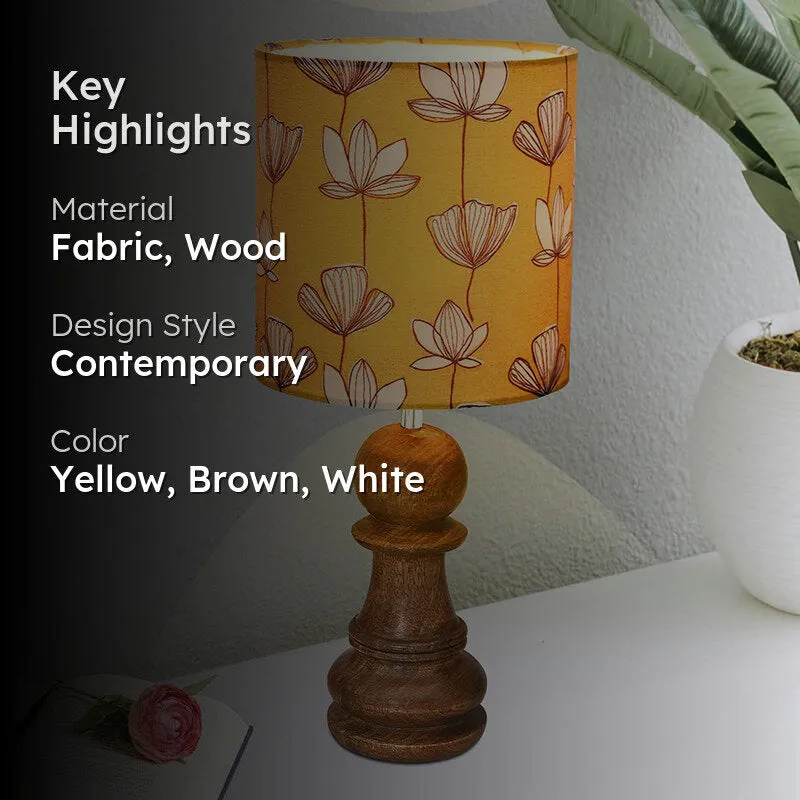 Nephrite Curve Fabric Table Lamp - Yellow,Brown,White media 2