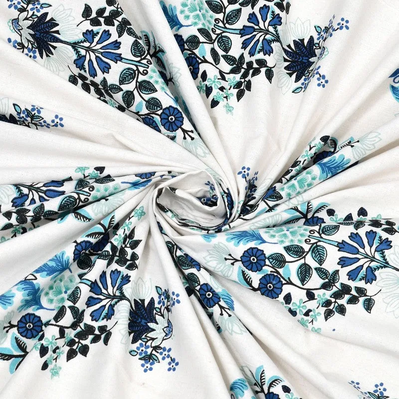 Royaly Cotton Bedsheet (Sky Blue,White) - 240 TC media 5