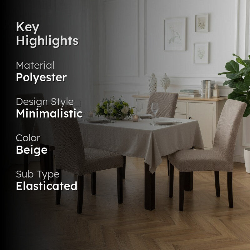 Rivexa Softs Chair Cover (Beige) - Set Of Four media 2