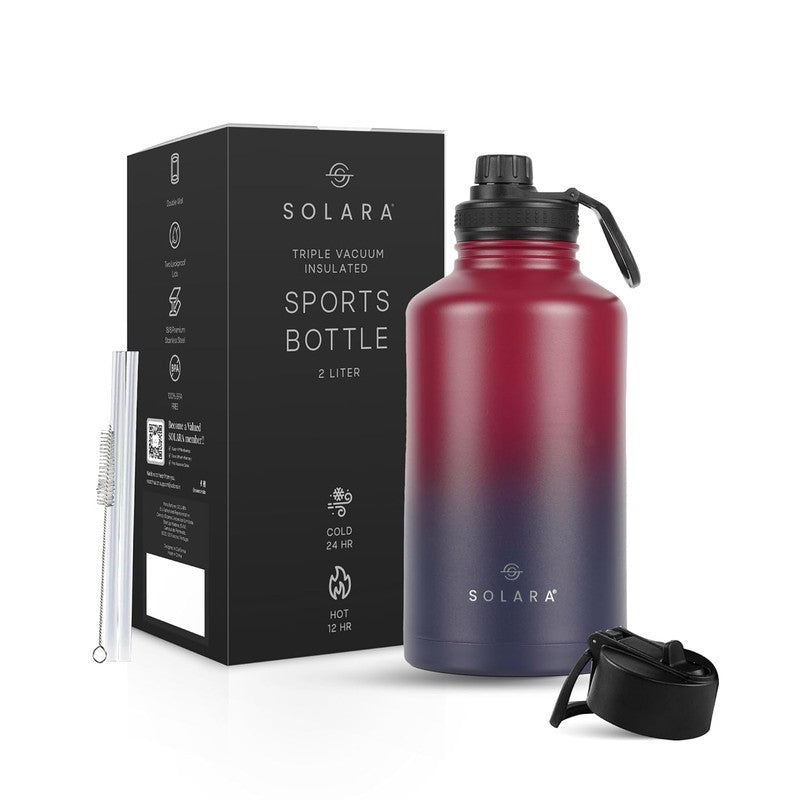 Solara Insulated Stainless Steel Bottle (2000 mL) - Blue & Red media 3