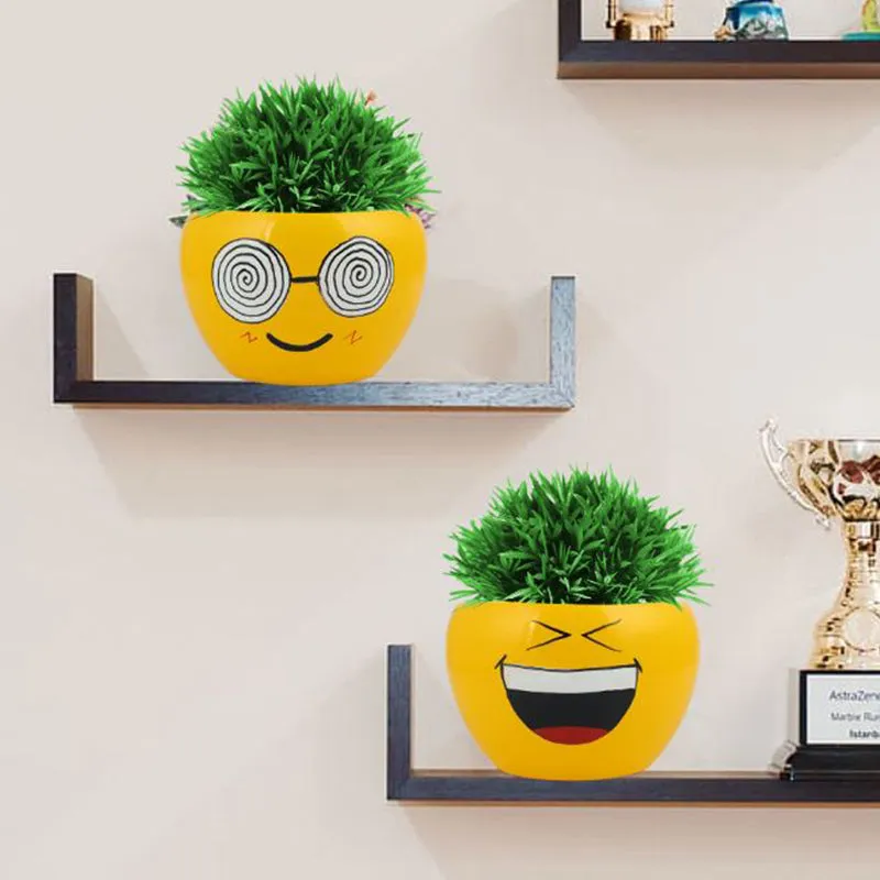 Emoji Fun II Metal Planter - Set Of Two media 2