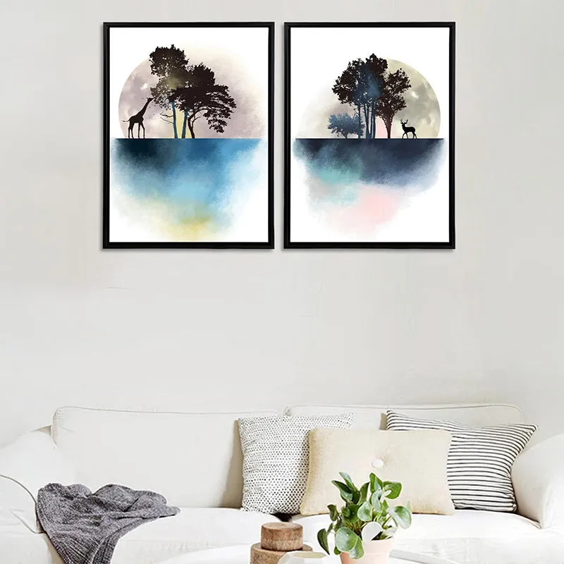 Watercolor Palms Wall Art - Set Of Two media 1