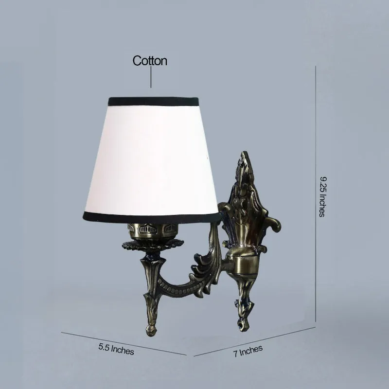 Vista Edrel Conical Fabric & Metal Wall Lamp - White & Black media 4