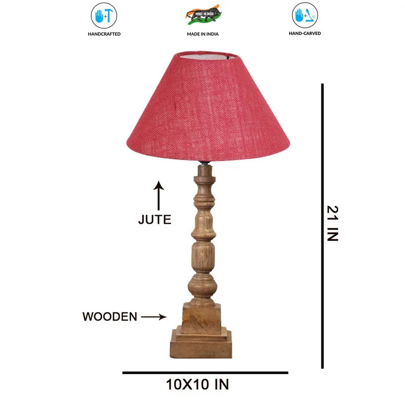 Sienna II Arbor Wooden Table Lamp - Pink,Brown media 7