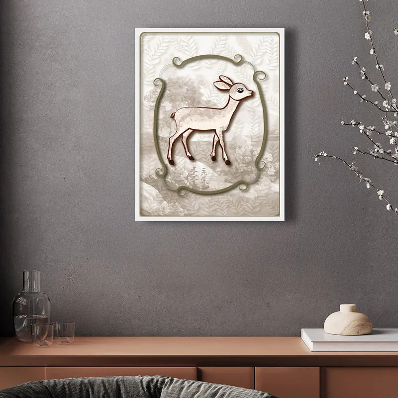 Fawn Fern Wall Art with White Frame media 1