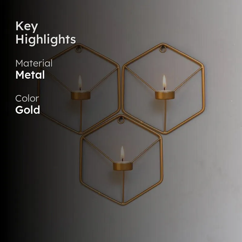 Hexagrid Candle Holder - Set Of Three media 2