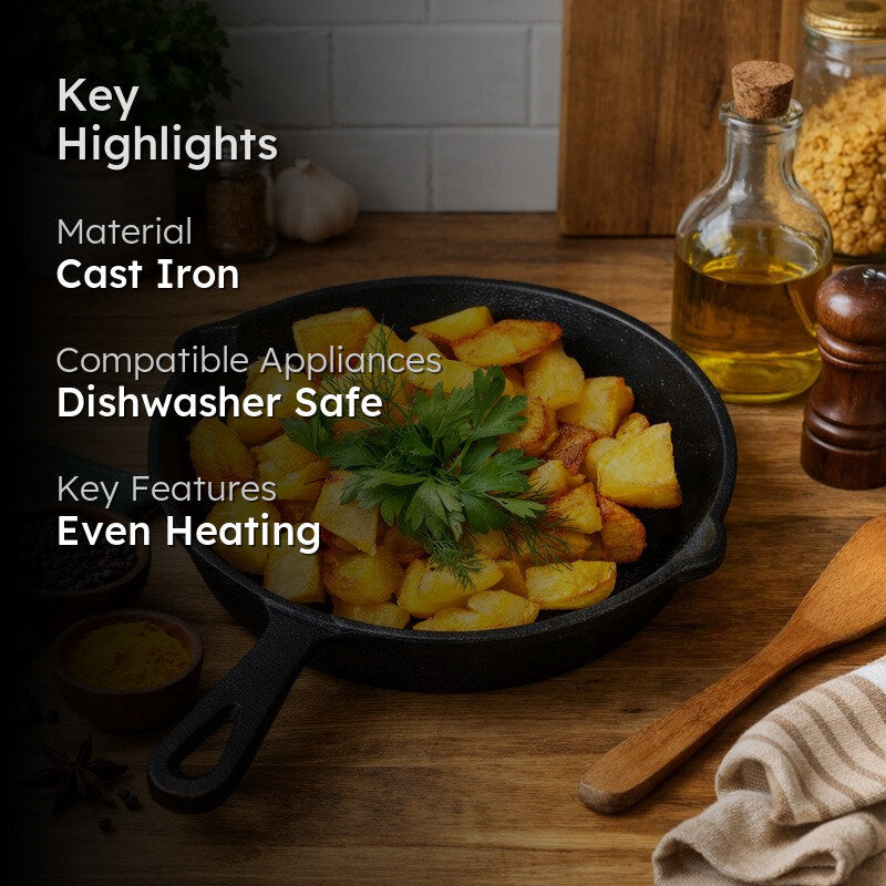 Solara Brewora Cast Iron Frying Pan with Handle - 1100 mL/8 inch media 2