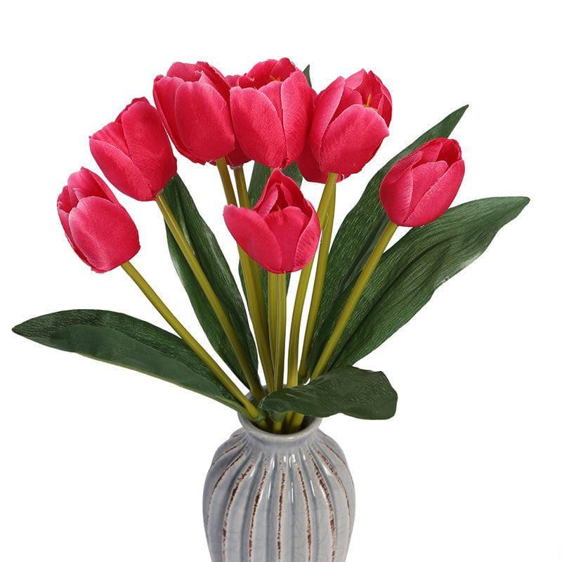 Faux Tulip Floral Bunch (Dark Pink) - Set Of Two media 4