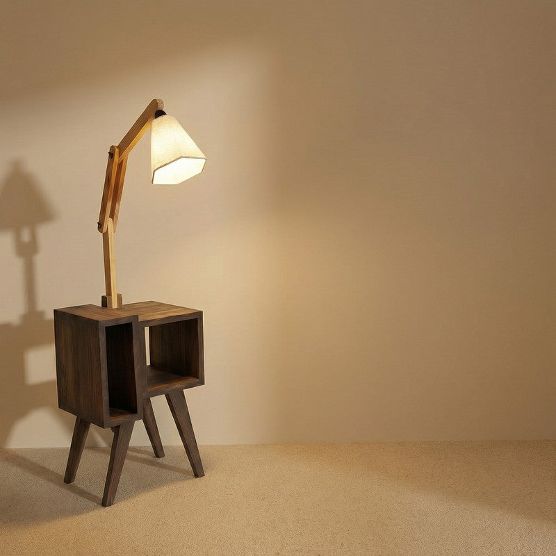 Echelon Shelf Wooden Floor Lamp With Jute Shade media 6