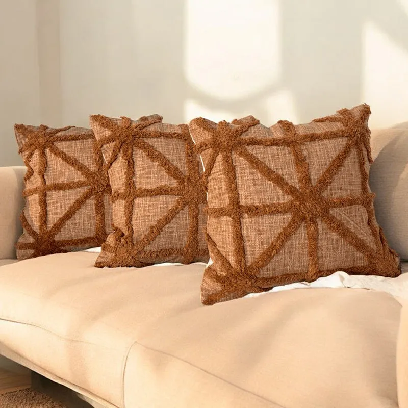 Terra Weft Tufted Cushion Cover Set - Set Of Three media 1