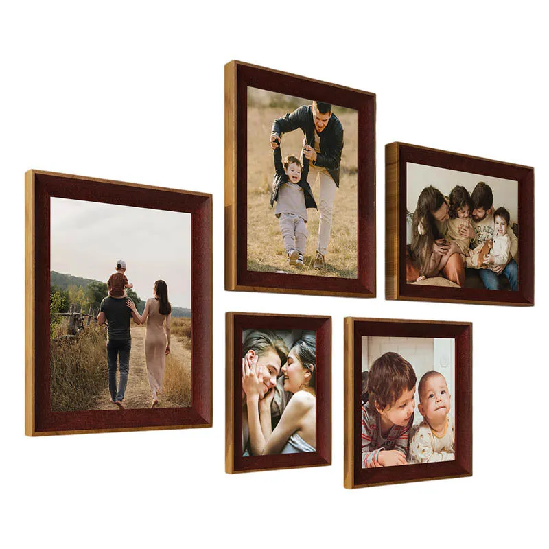 Memories Acrylic Wooden Photo Frames (Brown) - Set Of Five media 5
