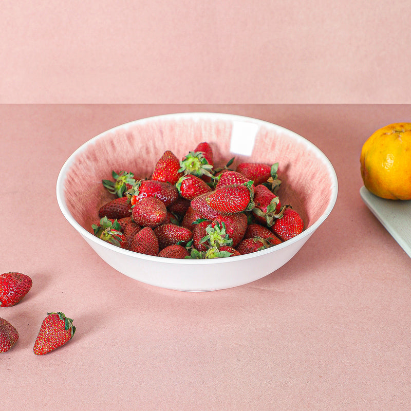 Cobain Serving Bowl (White & Pink) - 1300 ML media 4