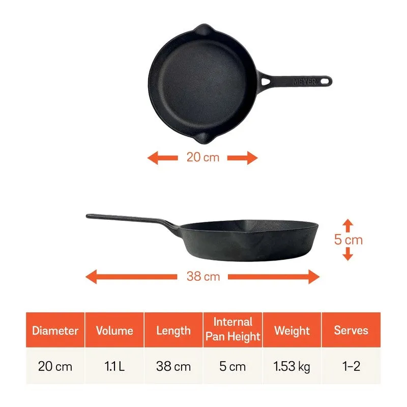 Meyer Cast Iron Frying Pan - 1100 mL/9.2 Inches - 10