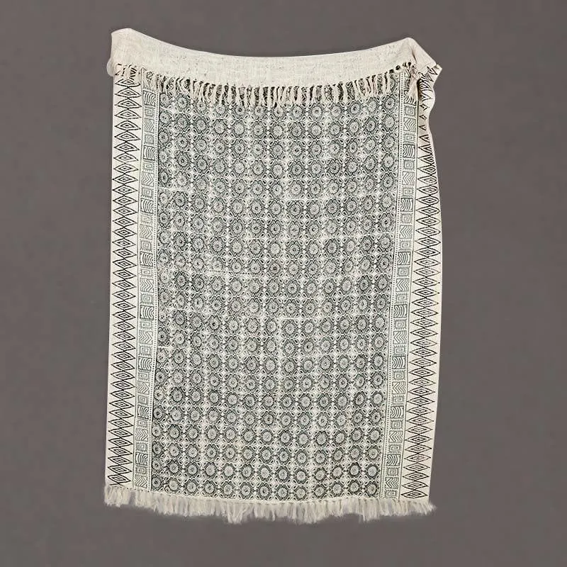 Laid Slate Handblock Printed Throw media 1