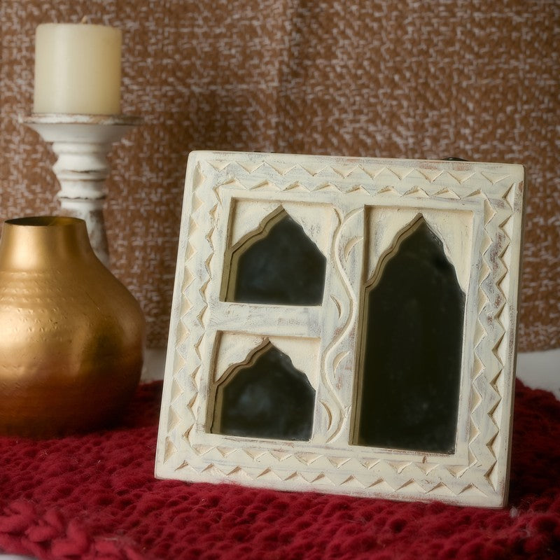 Ozyra Rustic Mango Wood Wall Mirror